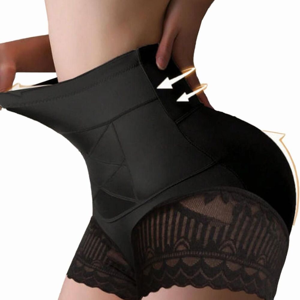 High Waisted Lace Control Shapewear Butt Lift Slimming Tummy Control Panty Brief